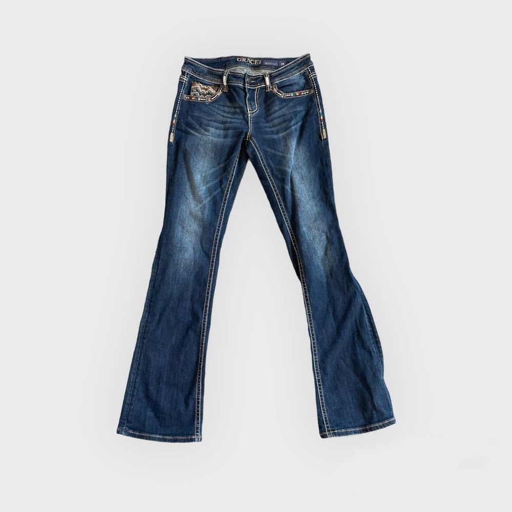 Grace in LA Low-rise Bootcut Jeans - 28